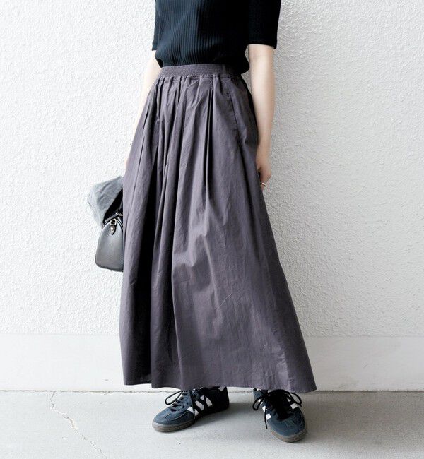 SHIPS any「SHIPS any:〈洗濯機可能〉ポプリン タック フレア ギャザー スカート」|フレア|