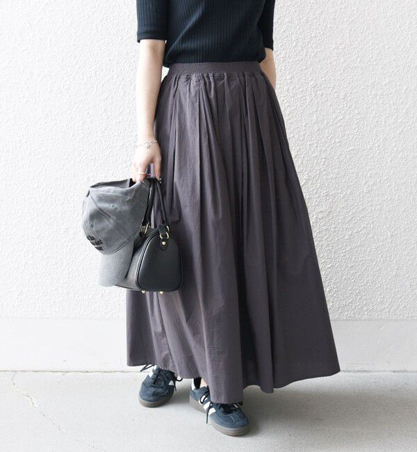 SHIPS any「SHIPS any:〈洗濯機可能〉ポプリン タック フレア ギャザー スカート」|フレア|