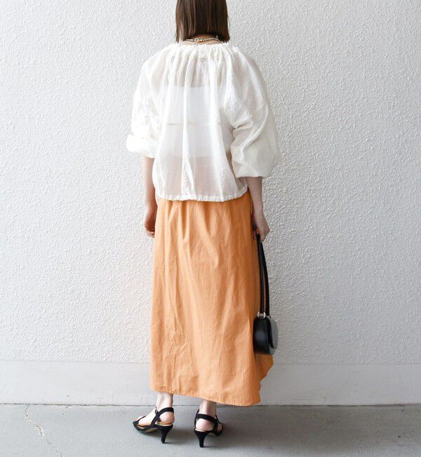 SHIPS any「SHIPS any:〈洗濯機可能〉ポプリン タック フレア ギャザー スカート」|フレア|