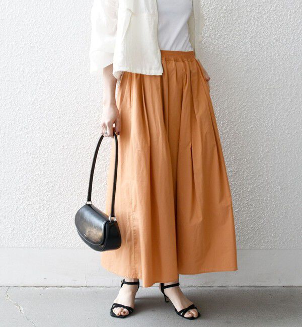 SHIPS any「SHIPS any:〈洗濯機可能〉ポプリン タック フレア ギャザー スカート」|フレア|