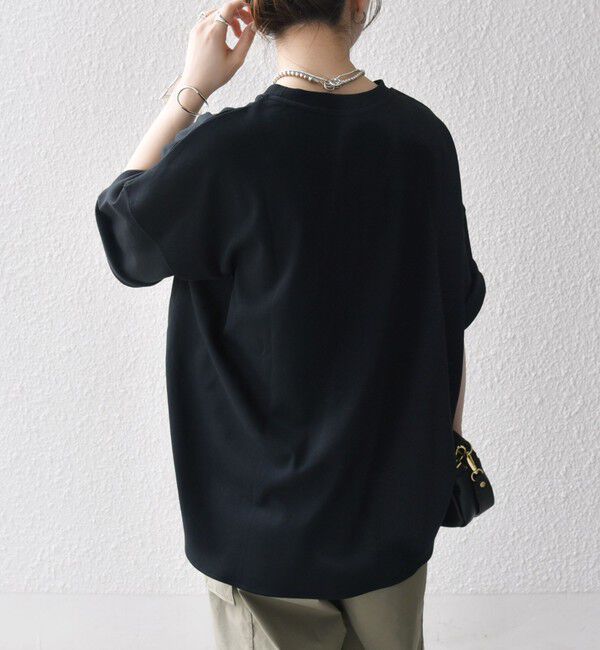 SHIPS any「SHIPS any:〈接触冷感/汗染み防止加工/洗濯機可能〉ラウンドヘム クルー ビッグ TEE」|Tシャツ・カットソー|