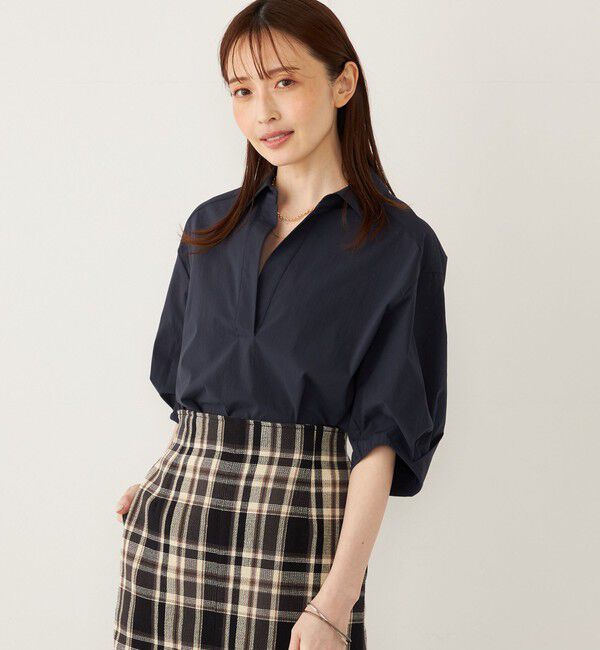 SHIPS Colors 「《追加予約》SHIPS Colors:〈手洗い可能〉ストレッチ スキッパー シャツ◆」|シャツ・ブラウス|