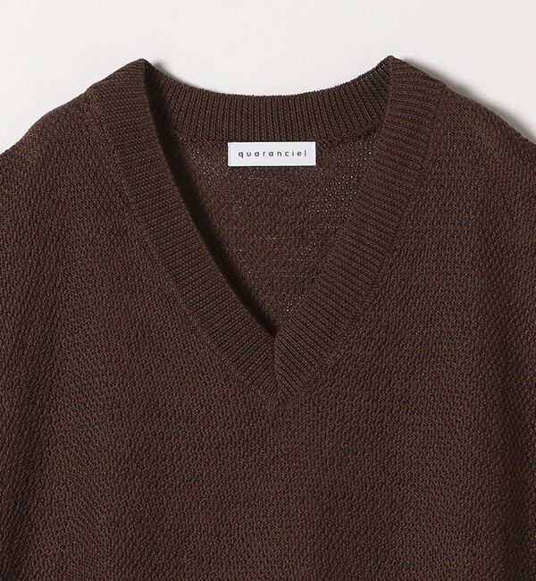quaranciel「quaranciel:〈手洗い可能〉ラミー ミックス Vネック ノースリーブ シアー ニット」|ニット・セーター|