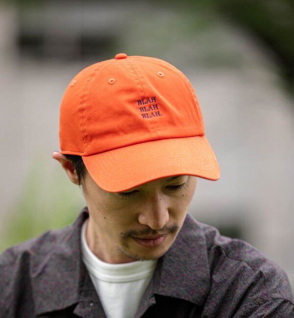 SHIPS any「【一部WEB限定】newhattan: BLAH BLAH BLAH. 刺繍 ベースボールキャップ◇」|キャップ・キャスケット|オレンジ