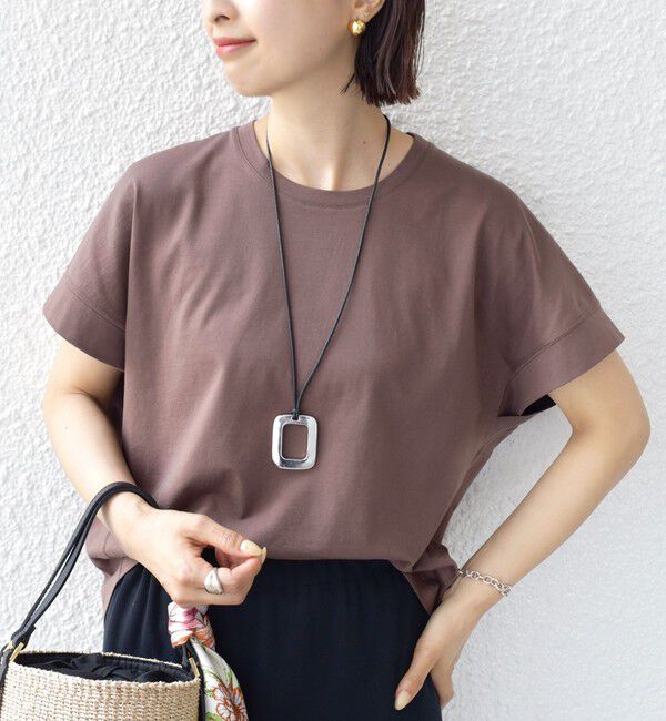 SHIPS for women「〈接触冷感 / UVカット〉コクーン フレンチ スリーブ プルオーバー」|Tシャツ・カットソー|ブラウン