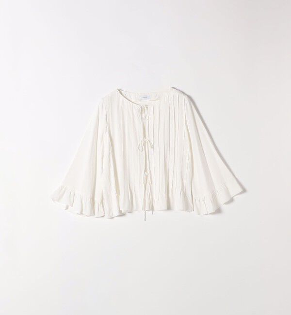 SHIPS any「SHIPS any:〈洗濯機可能〉ラッフル リボン ピンタック フレアスリーブ ブラウス」|シャツ・ブラウス|