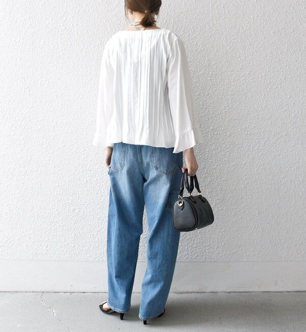 SHIPS any「SHIPS any:〈洗濯機可能〉ラッフル リボン ピンタック フレアスリーブ ブラウス」|シャツ・ブラウス|