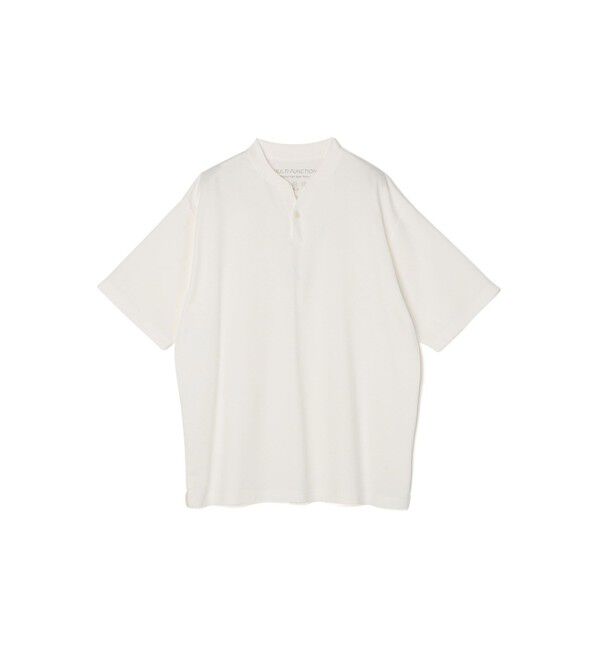 SHIPS any「SHIPS any:〈接触冷感・遮熱・UVカット機能等〉サマーファンクション 鹿の子 ヘンリーネック Tシャツ◆」|Tシャツ・カットソー|