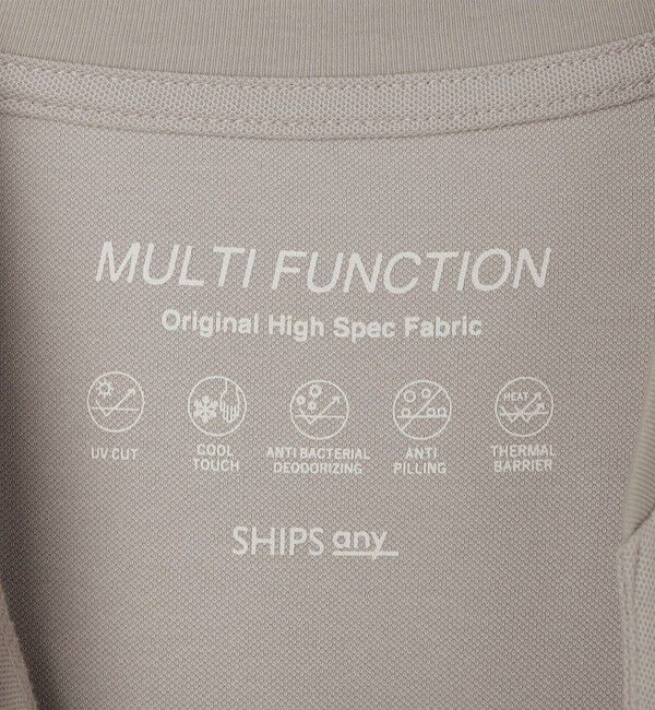 SHIPS any「SHIPS any:〈接触冷感・遮熱・UVカット機能等〉サマーファンクション 鹿の子 ヘンリーネック Tシャツ◆」|Tシャツ・カットソー|