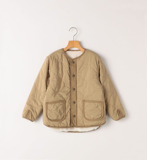 SHIPS KIDS「SHIPS KIDS:80～90cm/〈洗濯機可能〉ボア&times;キルティング リバーシブル ブルゾン」|ブルゾン・スタジャン|キャメル
