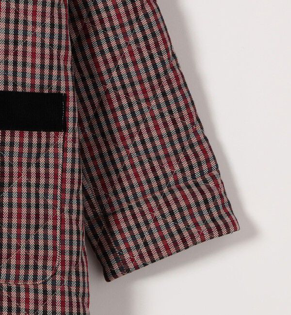 SHIPS any「SHIPS any: キルティング チェック ステンカラー Aライン ロング コート」|ステンカラーコート|