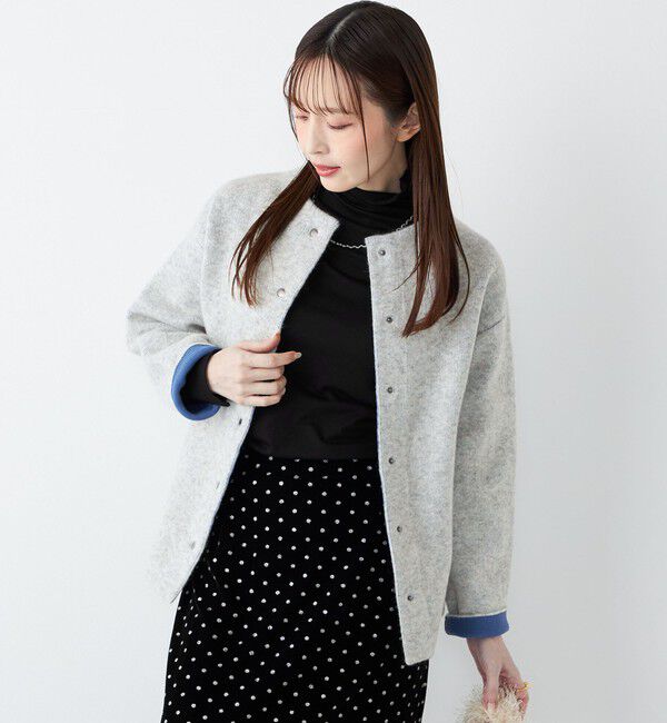 SHIPS Colors 「SHIPS Colors:〈手洗い可能〉チャイニーズラクーン 接結 カーディガン◇」|カーディガン|グレー