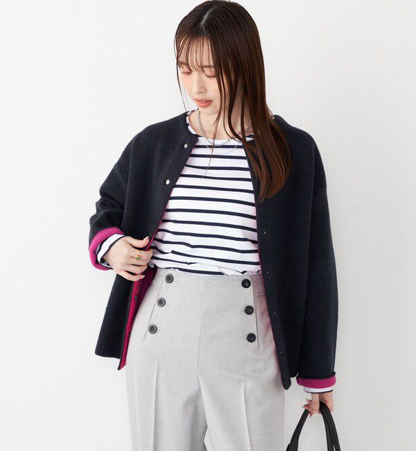 SHIPS Colors 「SHIPS Colors:〈手洗い可能〉チャイニーズラクーン 接結 カーディガン◇」|カーディガン|ネイビー