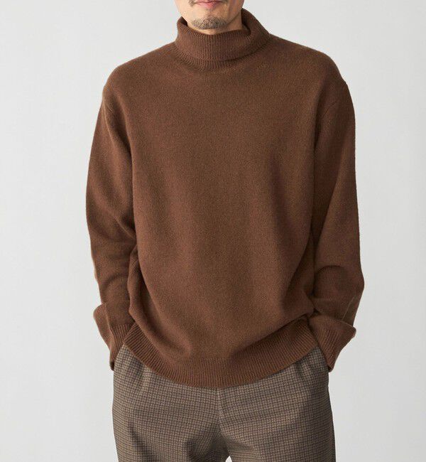 SHIPS「SHIPS: 〈手洗い可能〉7ゲージ ウール カシミヤ ボイル タートルネック」|ニット・セーター|キャメル