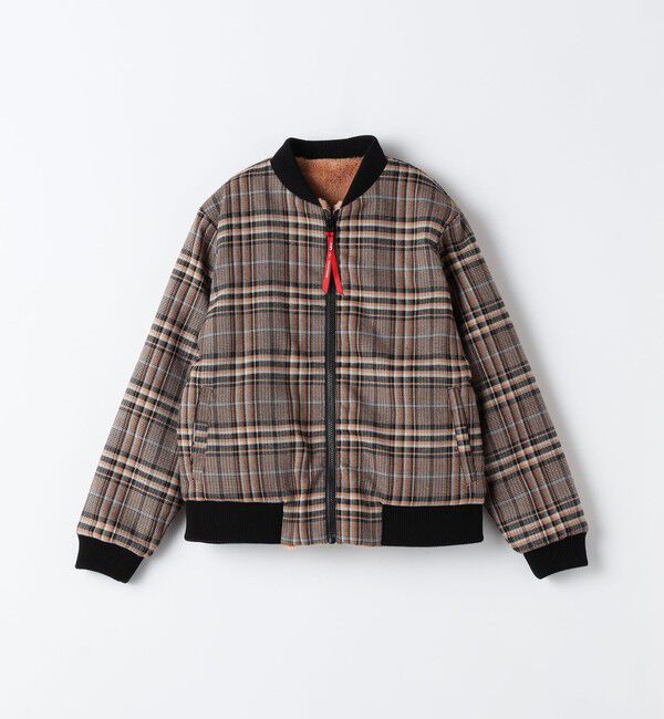 SHIPS Colors 「SHIPS Colors:90～140cm / ボア ボマー ジャケット チェック◇」|ブルゾン・スタジャン|