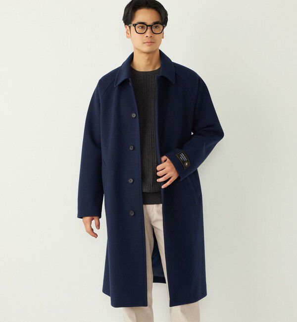 SHIPS Colors 「SHIPS Colors:ウール ミックス ロングコート」|ステンカラーコート|ネイビー