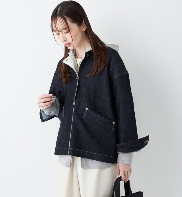SHIPS Colors 「SHIPS Colors:〈洗濯機可能〉デニム ノーカラー ジャケット◇」|デニムジャケット|