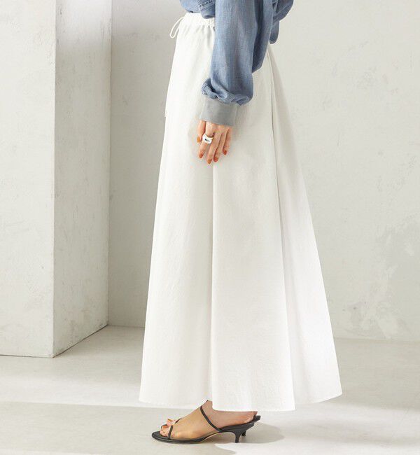 SHIPS for women「〈接触冷感 / 撥水加工〉TEXBRID(R) タフタ ギャザー スカート」|スカート|