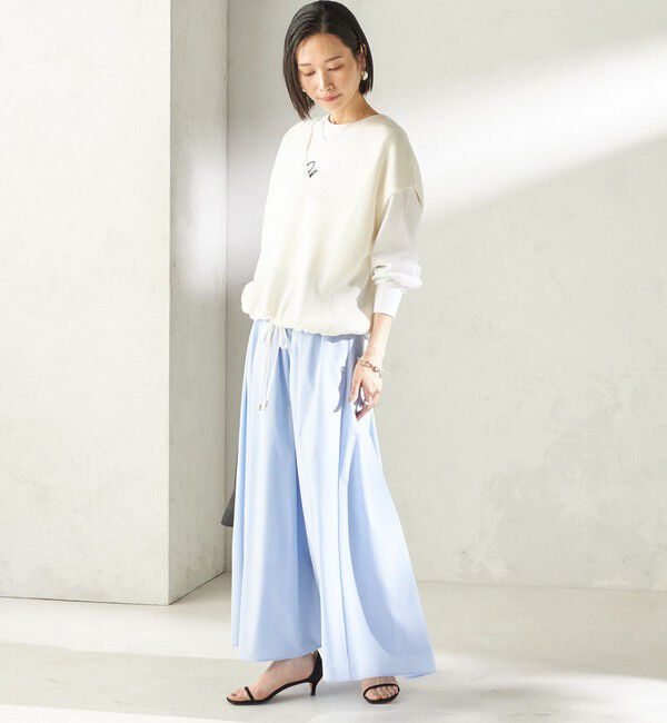 SHIPS for women「〈接触冷感 / 撥水加工〉TEXBRID(R) タフタ ギャザー スカート」|スカート|