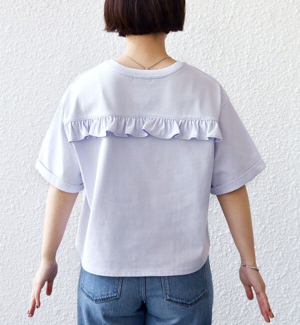 SHIPS for women「《予約》【WEB限定】〈接触冷感〉オーガニック コットン フリル TEE」|Tシャツ・カットソー|