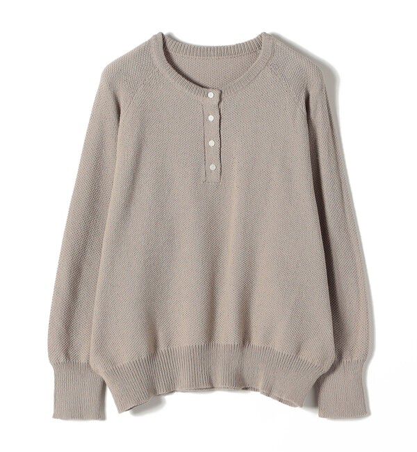 SHIPS Colors 「《予約》SHIPS Colors:〈手洗い可能〉ペーパー ライク ヘンリーネック 2WAY ニット◆」|ニット・セーター|