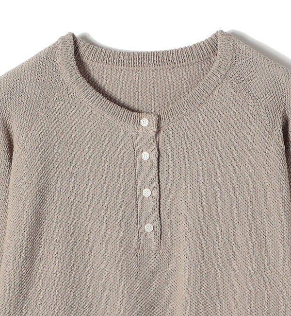 SHIPS Colors 「《予約》SHIPS Colors:〈手洗い可能〉ペーパー ライク ヘンリーネック 2WAY ニット◆」|ニット・セーター|