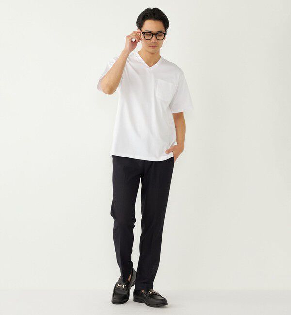 SHIPS Colors 「《予約》SHIPS Colors:〈抗菌防臭・UVカット〉シルケット コットン Vネック T◆」|Tシャツ・カットソー|