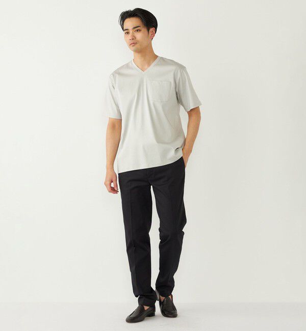 SHIPS Colors 「《予約》SHIPS Colors:〈抗菌防臭・UVカット〉シルケット コットン Vネック T◆」|Tシャツ・カットソー|