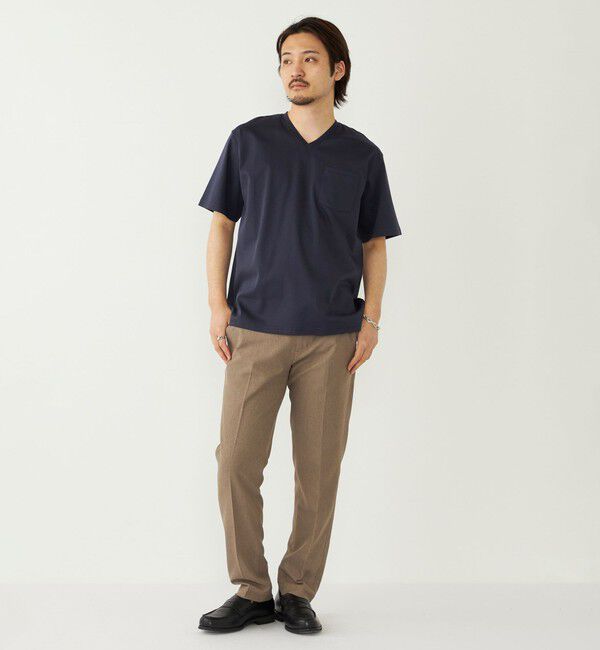 SHIPS Colors 「《予約》SHIPS Colors:〈抗菌防臭・UVカット〉シルケット コットン Vネック T◆」|Tシャツ・カットソー|