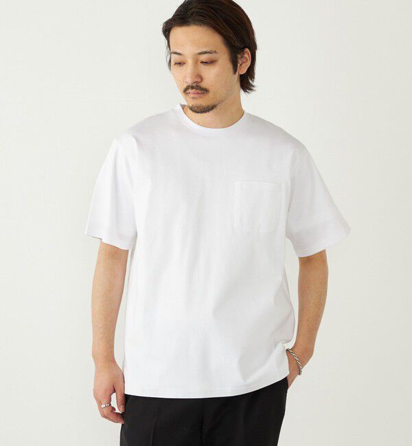 SHIPS Colors 「《予約》SHIPS Colors:〈抗菌防臭・UVカット〉シルケット コットン クルーネック T◆」|Tシャツ・カットソー|ライトホワイト