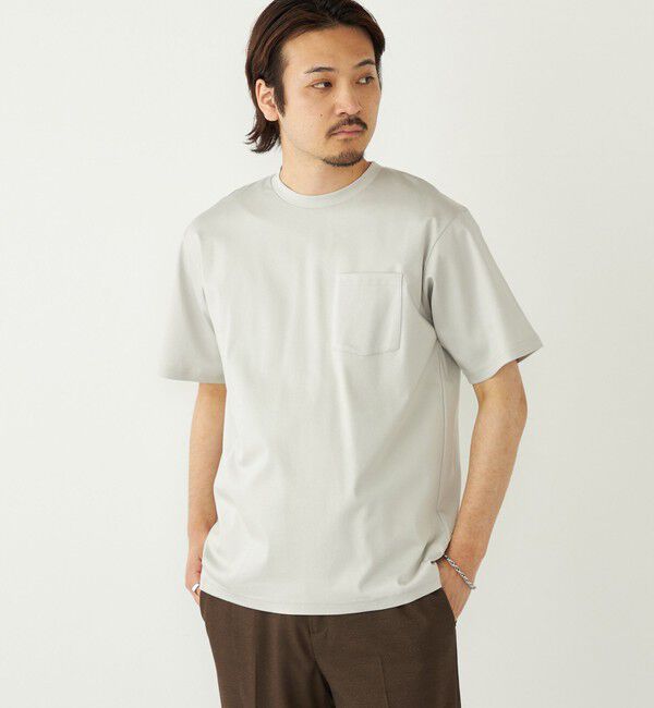 SHIPS Colors 「《予約》SHIPS Colors:〈抗菌防臭・UVカット〉シルケット コットン クルーネック T◆」|Tシャツ・カットソー|グレー