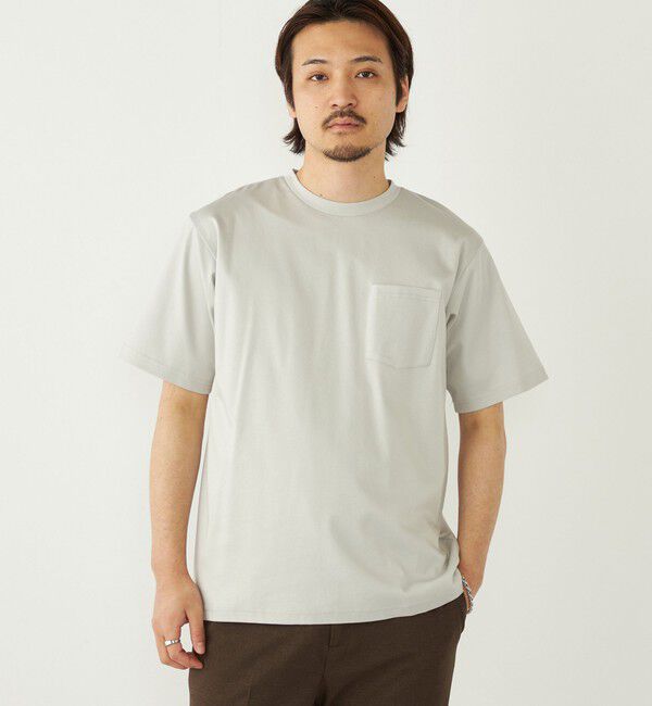 SHIPS Colors 「《予約》SHIPS Colors:〈抗菌防臭・UVカット〉シルケット コットン クルーネック T◆」|Tシャツ・カットソー|