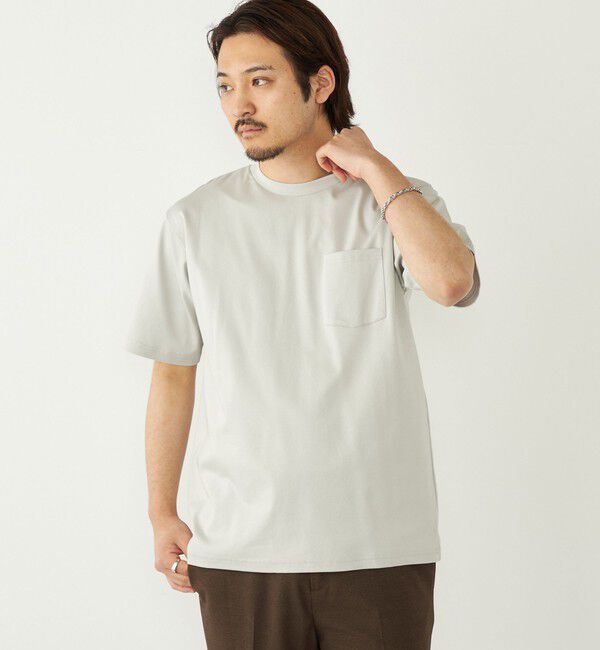 SHIPS Colors 「《予約》SHIPS Colors:〈抗菌防臭・UVカット〉シルケット コットン クルーネック T◆」|Tシャツ・カットソー|