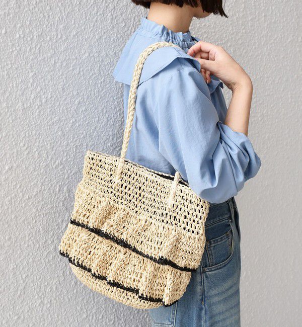 SHIPS Colors 「《予約》SHIPS Colors:ペーパー フリル トート◆」|かごバッグ|