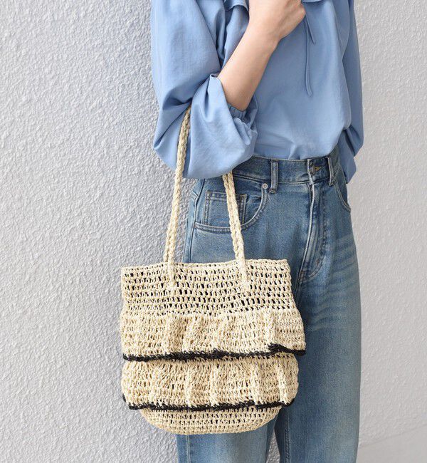 SHIPS Colors 「《予約》SHIPS Colors:ペーパー フリル トート◆」|かごバッグ|