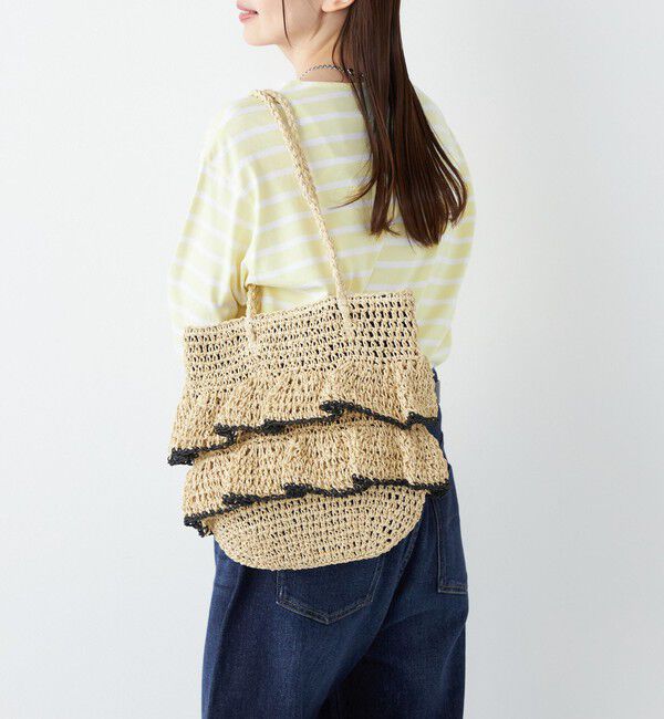 SHIPS Colors 「《予約》SHIPS Colors:ペーパー フリル トート◆」|かごバッグ|