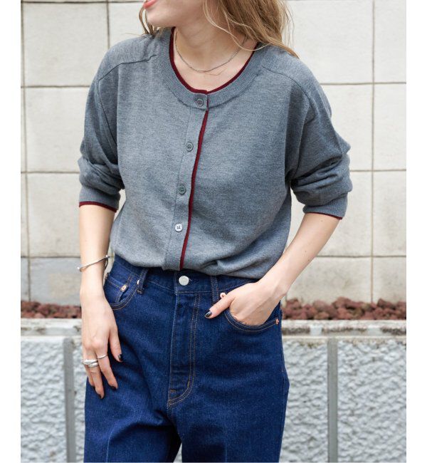 OUTDOOR PRODUCTS Usual Things「前後2WAYダブルカラートリムカーディガン」|カーディガン|