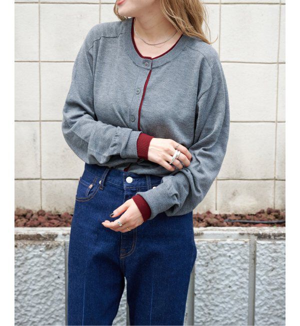 OUTDOOR PRODUCTS Usual Things「前後2WAYダブルカラートリムカーディガン」|カーディガン|