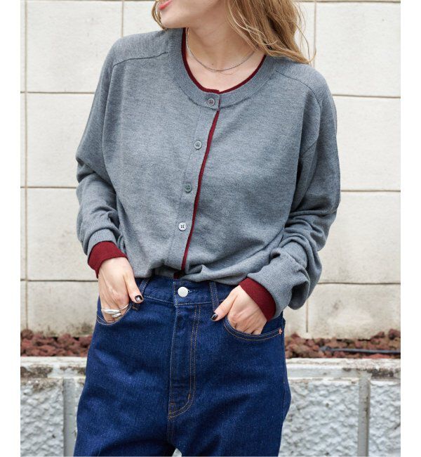 OUTDOOR PRODUCTS Usual Things「前後2WAYダブルカラートリムカーディガン」|カーディガン|