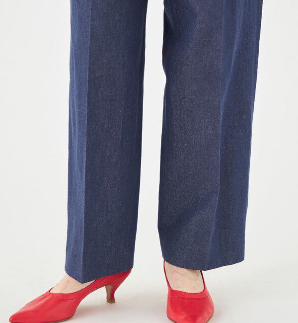 MACPHEE「リアクティブデニム タックテーパードパンツ」|デニム|