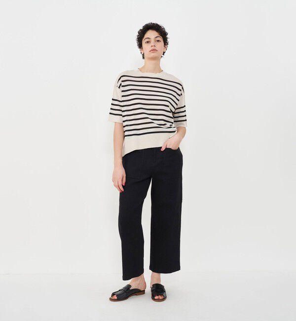 GALERIE VIE「クレープコットン ハーフスリーブプルオーバー」|ニット・セーター|