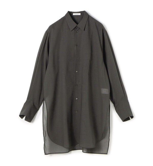 MACPHEE「ポリエステルウールボイル チュニックシャツ」|シャツ・ブラウス|17 チャコールグレー