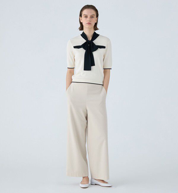 Ballsey「【一部追加予約】ストレッチタックドット ボウタイプルオーバー」|ニット・セーター|