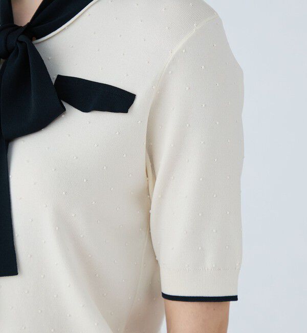 Ballsey「【一部追加予約】ストレッチタックドット ボウタイプルオーバー」|ニット・セーター|