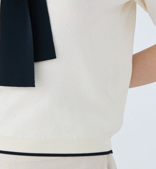 Ballsey「【一部追加予約】ストレッチタックドット ボウタイプルオーバー」|ニット・セーター|