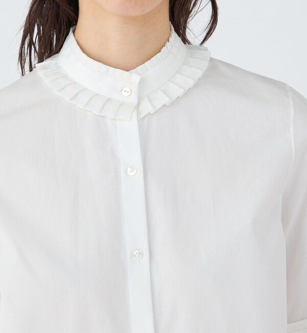 TOMORROWLAND collection「100/2コンパクトブロード ハーフスリーブタックブラウス」|シャツ・ブラウス|