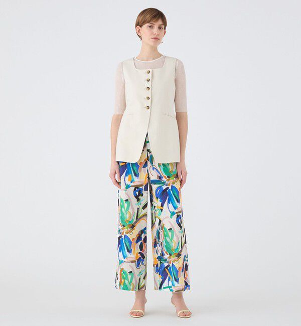 Ballsey「ラメミックスストレッチ スクエアネックジレ」|ベスト・ジレ|