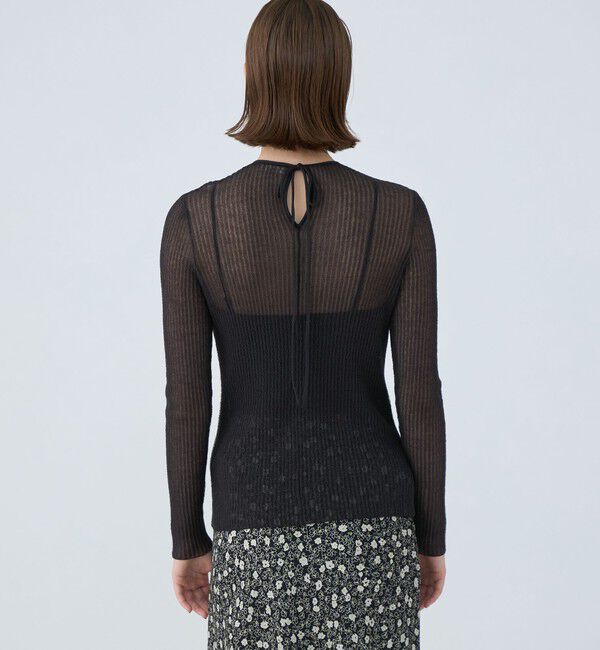 Ballsey「シアーダブルジャカード バックリボンプルオーバー」|ニット・セーター|