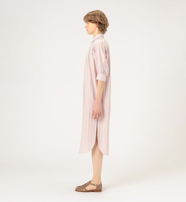 MACPHEE「ハイゲージストライプ シャツワンピース」|ワンピース|