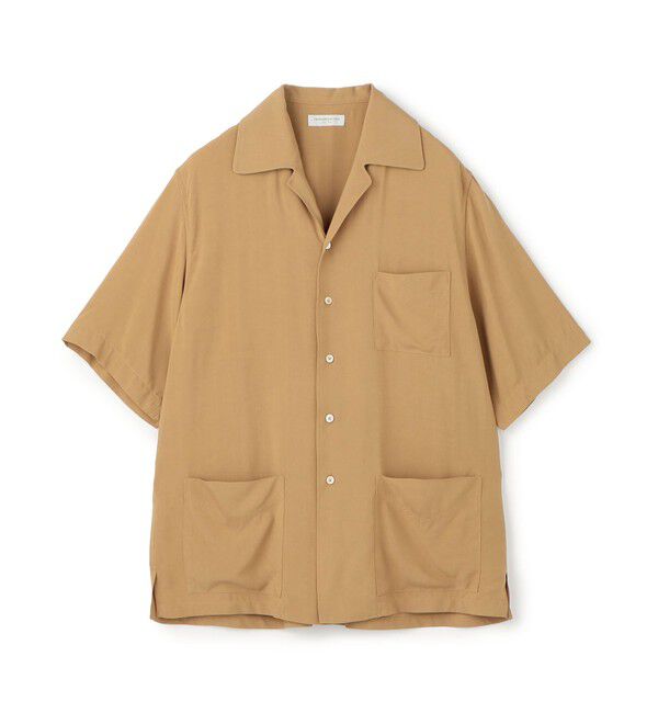 TOMORROWLAND MENS「レーヨン 3ポケット ハーフスリーブシャツ 」|シャツ・ブラウス|43 ベージュ